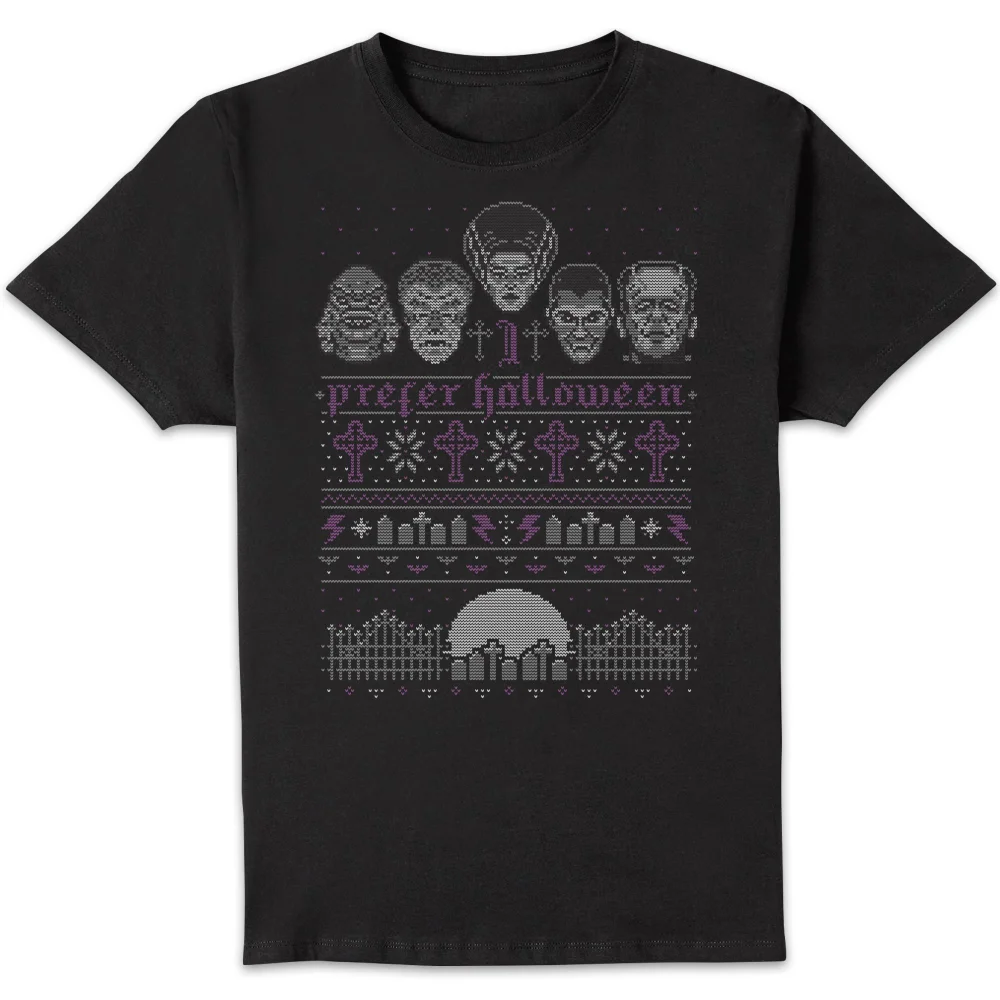Universal Monsters I Prefer Halloween Herren T-Shirt - Schwarz - S Bild 1