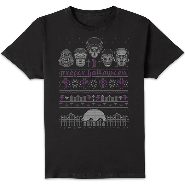 Universal Monsters I Prefer Halloween Herren T-Shirt - Schwarz
