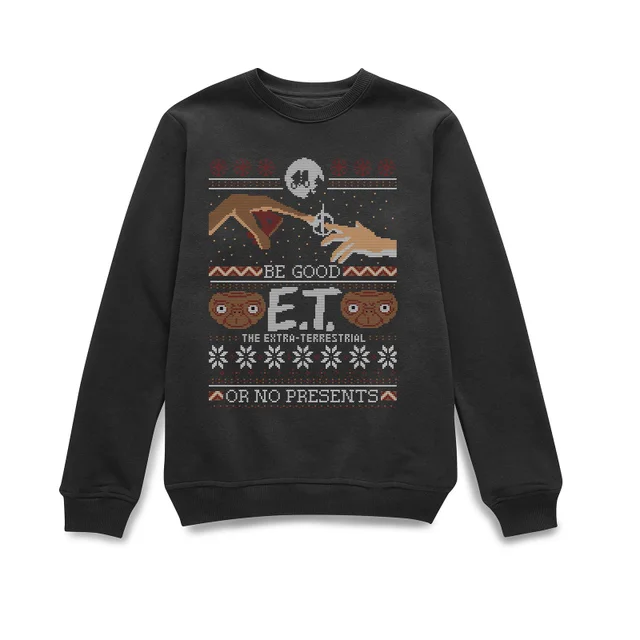 E.T. the Extra-Terrestrial Be Good or No Presents Weihnachtspullover – Schwarz