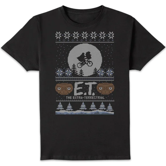 E.T. the Extra-Terrestrial Christmas Men's T-Shirt - Black