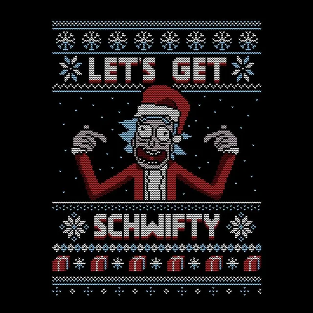 Rick and Morty Christmas Let's Get Schwifty Herren T-Shirt - Schwarz