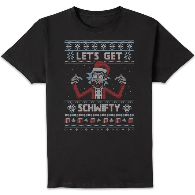 Rick and Morty Christmas Let's Get Schwifty Herren T-Shirt - Schwarz