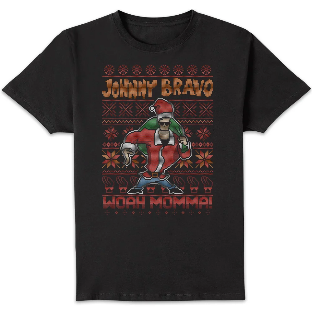 Johnny Bravo Johnny Bravo Pattern Men's Christmas T-Shirt - Black - S Bild 1