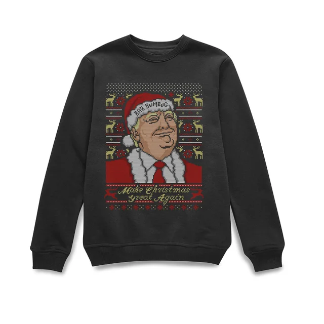 Make Christmas Great Again Weihnachtspullover – Schwarz