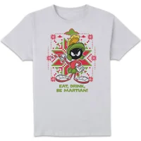Looney Tunes Eat Drink Be Martian Herren Christmas T-Shirt - Weiß