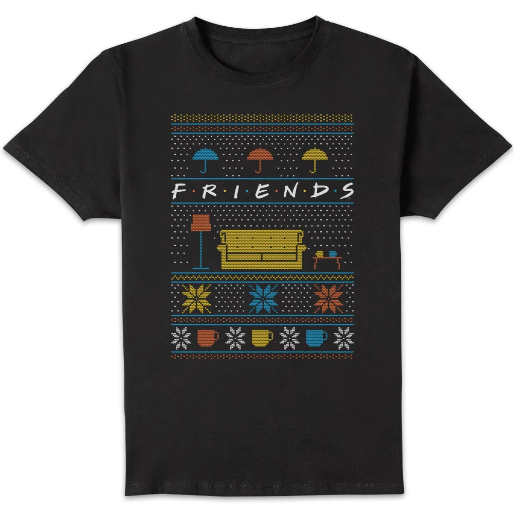 Friends Sofa Knit Herren Christmas T-Shirt - Schwarz - S Bild 1
