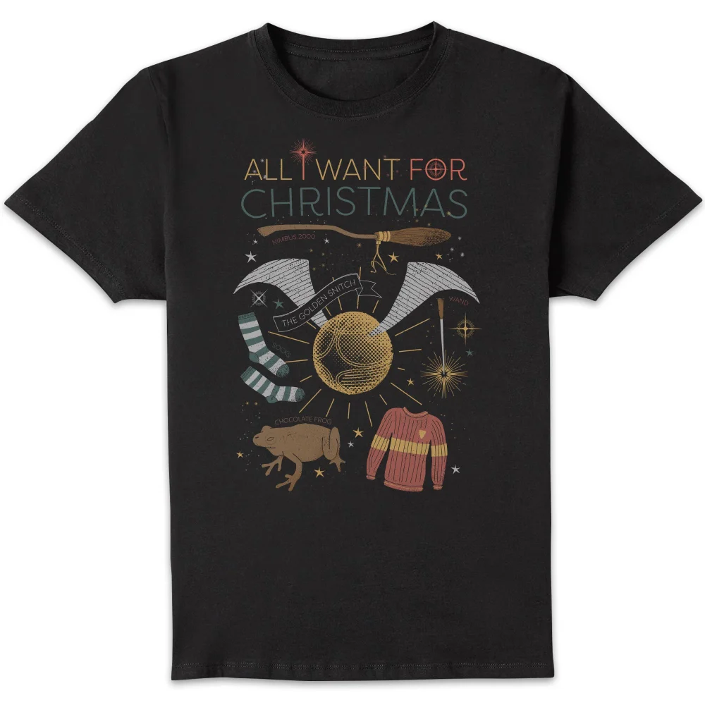 Harry Potter All I Want Herren Christmas T-Shirt - Schwarz - S Bild 1