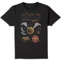 Harry Potter All I Want Herren Christmas T-Shirt - Schwarz