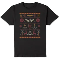 Harry Potter Knit Herren Christmas T-Shirt - Schwarz