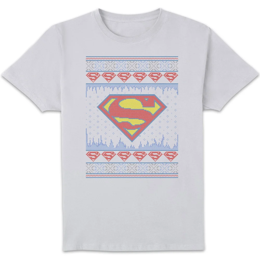 DC Supergirl Knit Herren Christmas T-Shirt - Weiß - S Bild 1