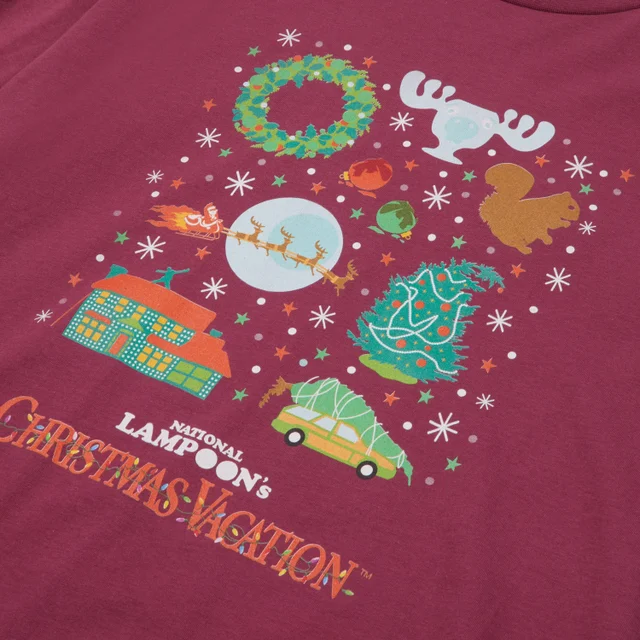 National Lampoon Griswold Christmas Starter Pack Herren Christmas T-Shirt - Burgunderrot