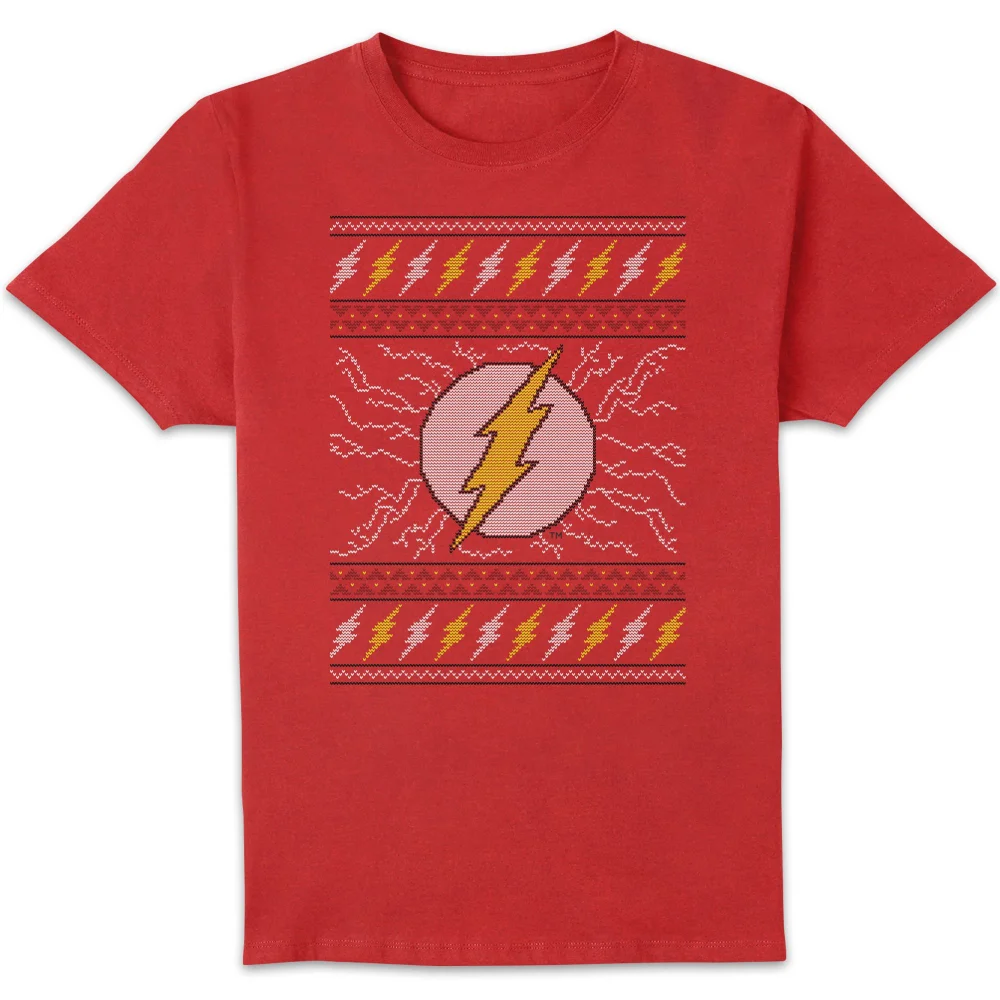 DC Flash Knit Herren Christmas T-Shirt - Rot - S Bild 1