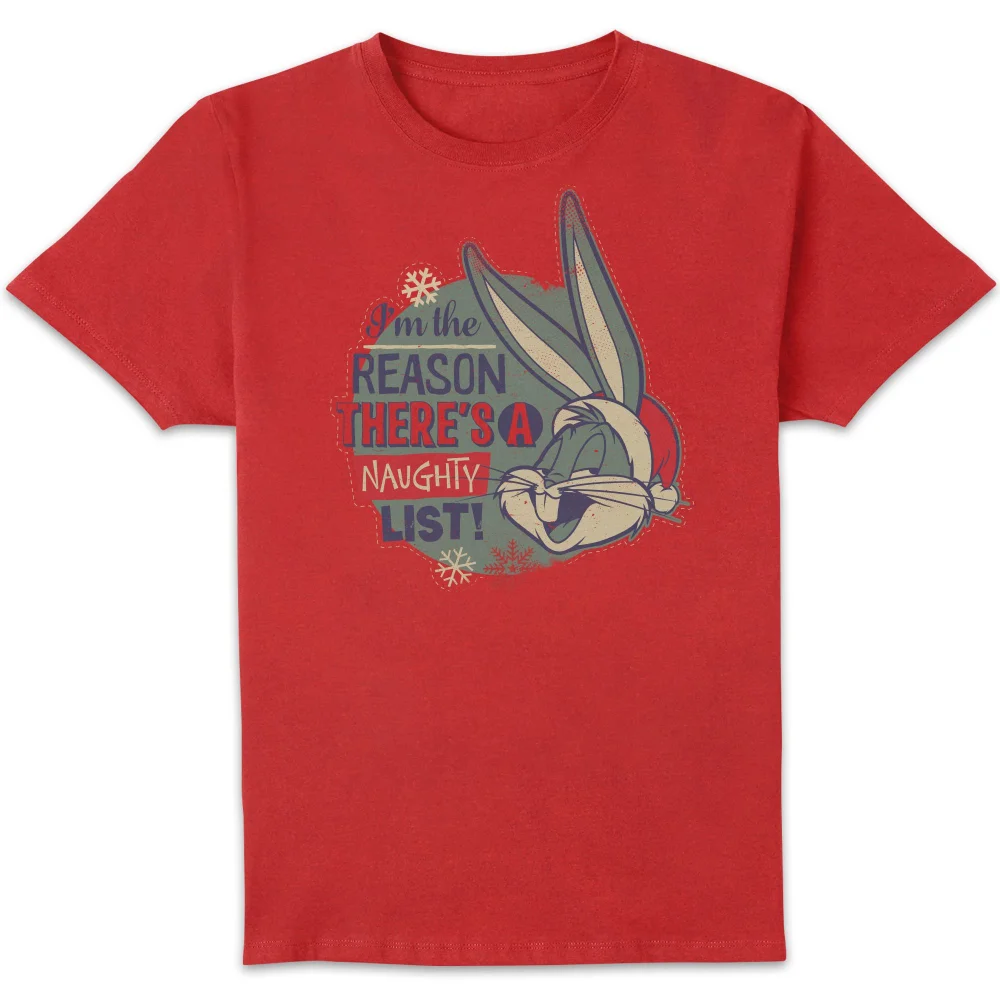 Looney Tunes I'm The Reason There Is A Naughty List Herren Christmas T-Shirt - Rot - S Bild 1