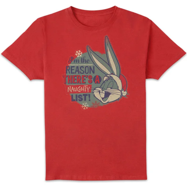 Looney Tunes I'm The Reason There Is A Naughty List Herren Christmas T-Shirt - Rot