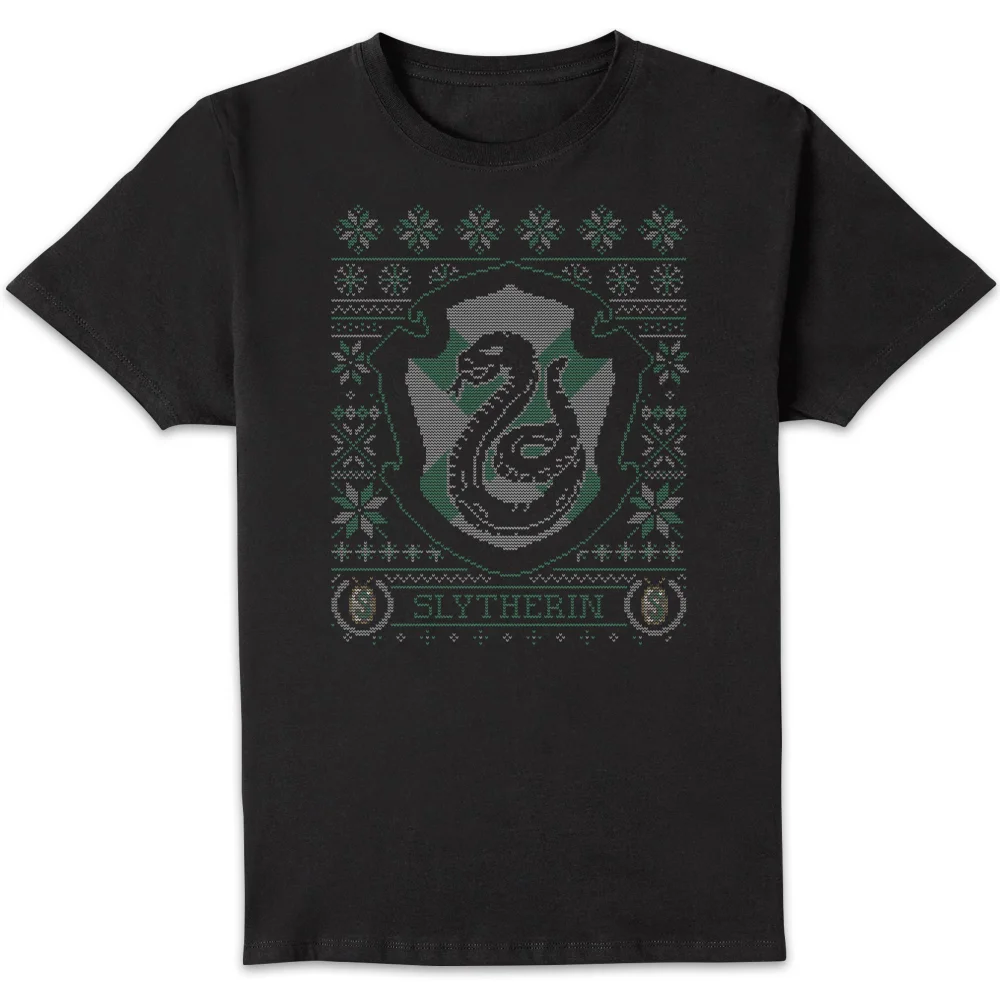 Harry Potter Slytherin Crest Herren Christmas T-Shirt - Schwarz - S Bild 1