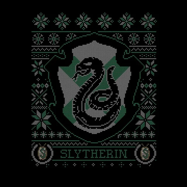 Harry Potter Slytherin Crest Herren Christmas T-Shirt - Schwarz