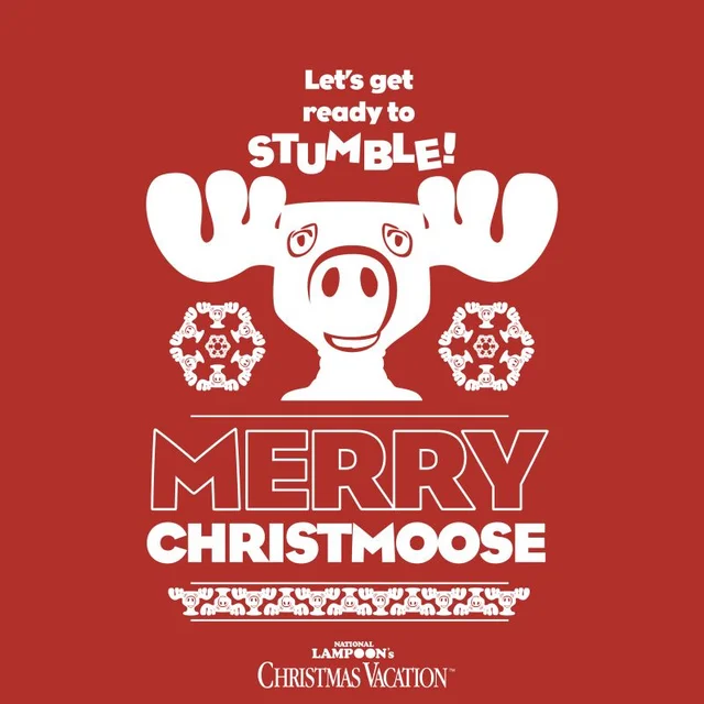 National Lampoon Merry Christmoose Herren Christmas T-Shirt - Rot