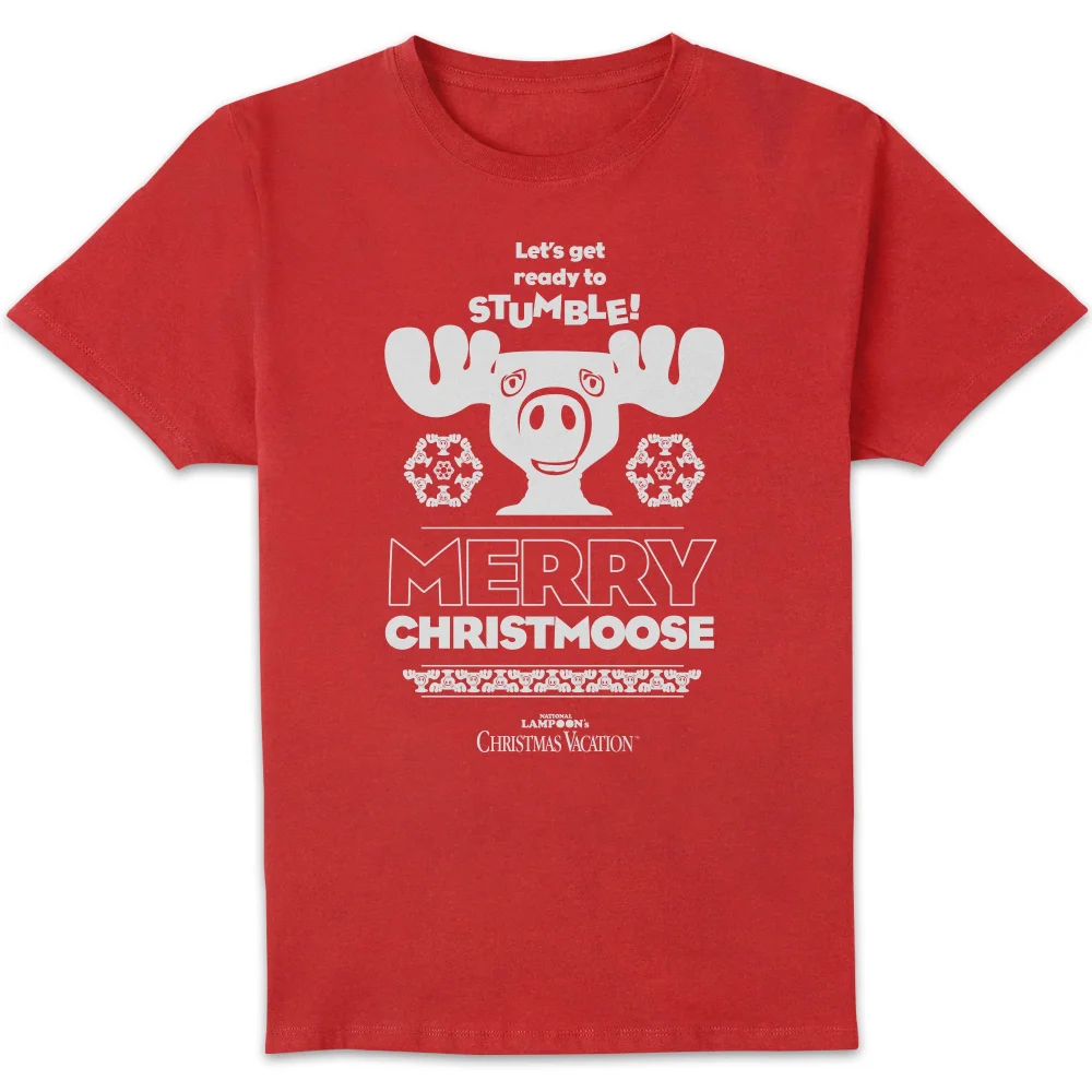 National Lampoon Merry Christmoose Herren Christmas T-Shirt - Rot - S Bild 1