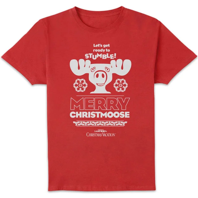National Lampoon Merry Christmoose Herren Christmas T-Shirt - Rot