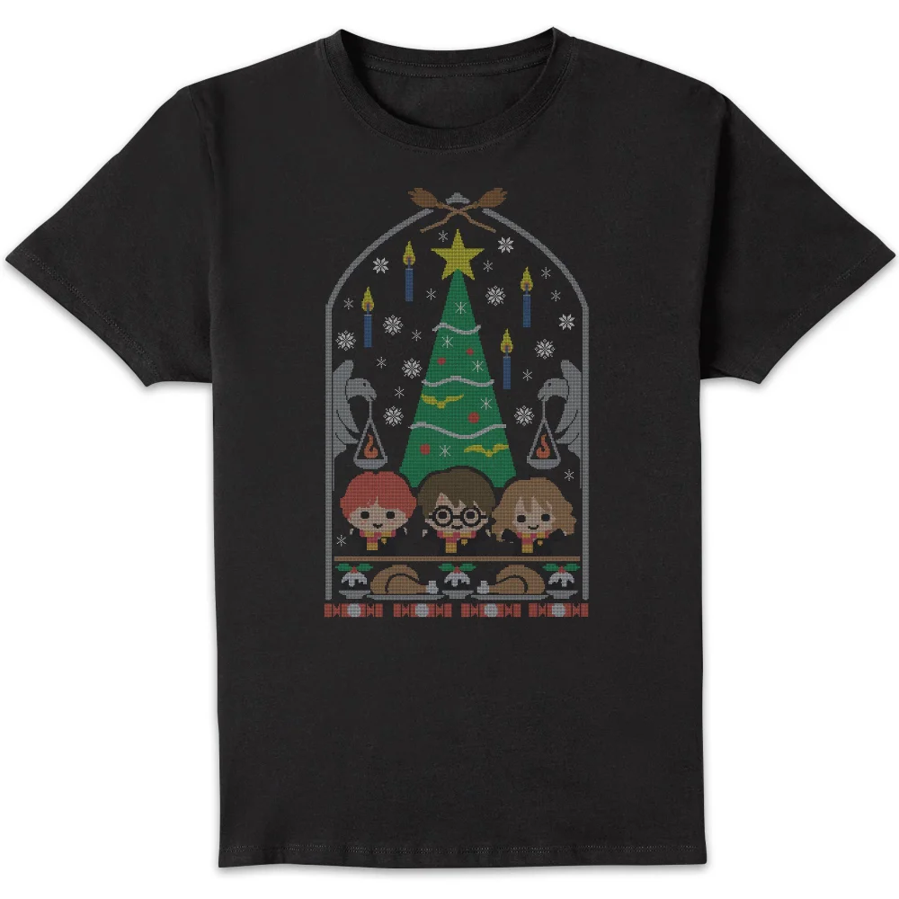 Harry Potter Hogwarts Tree Herren Christmas T-Shirt - Schwarz - S Bild 1