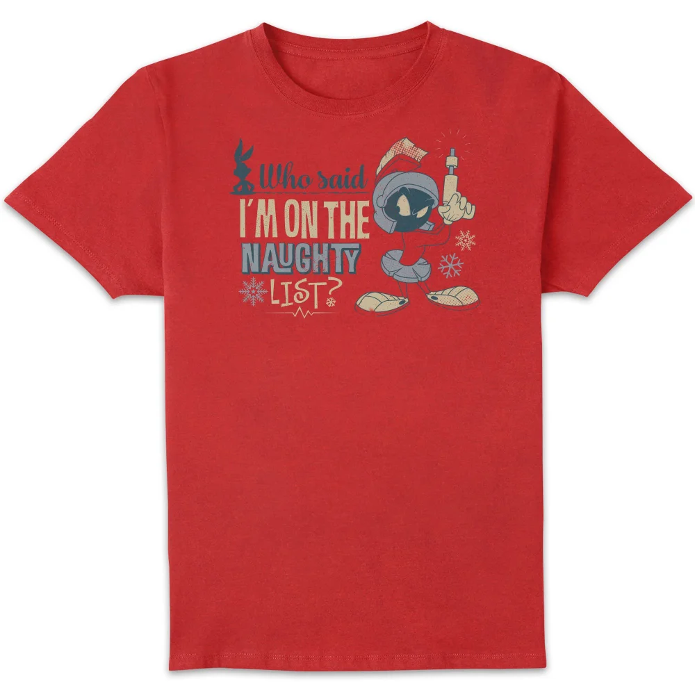 Looney Tunes Martian Who Said Im On The Naughty List Herren Christmas T-Shirt - Rot - S Bild 1