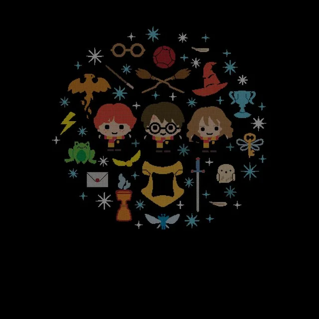 Harry Potter Characters Herren Christmas T-Shirt - Schwarz