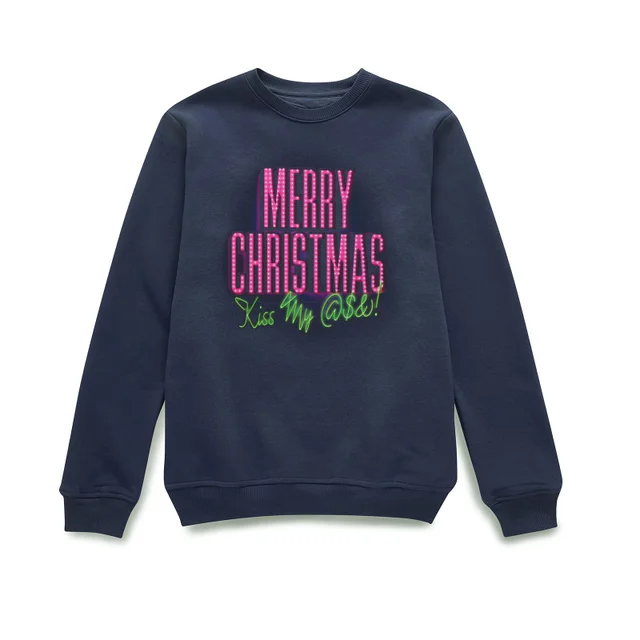 National Lampoon Merry Christmas (Kiss My @$$) Weihnachtspullover – Navy