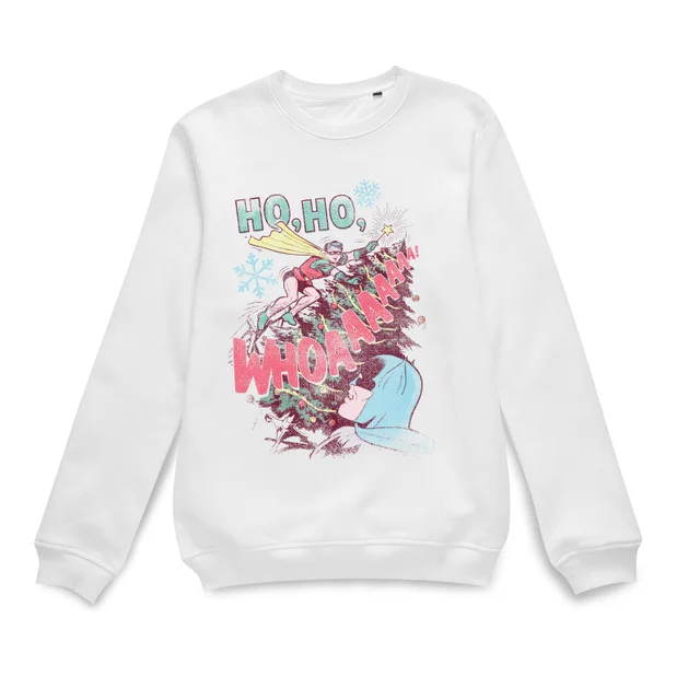 DC Comics Ho Ho Whoaaaaaaa Weihnachtspullover – Weiß