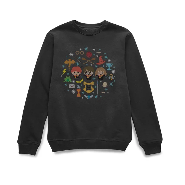 Harry Potter Characters Weihnachtspullover – Schwarz