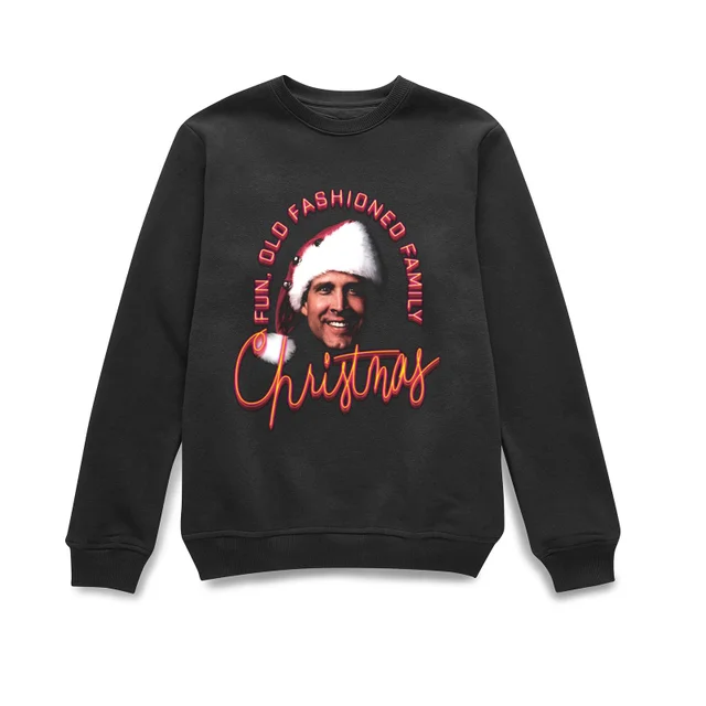 National Lampoon Fun Old Fashioned Family Christmas Weihnachtspullover – Schwarz
