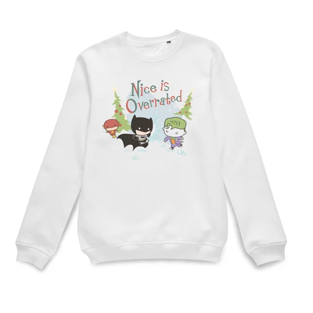 DC Comics Nice Is Overrated Weihnachtspullover – Weiß