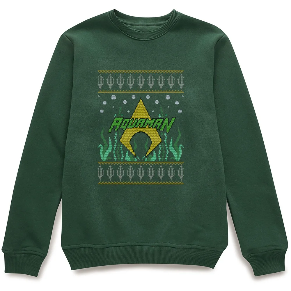 DC Aquaman Knit Weihnachtspullover - Dunkelgrün - S Bild 1