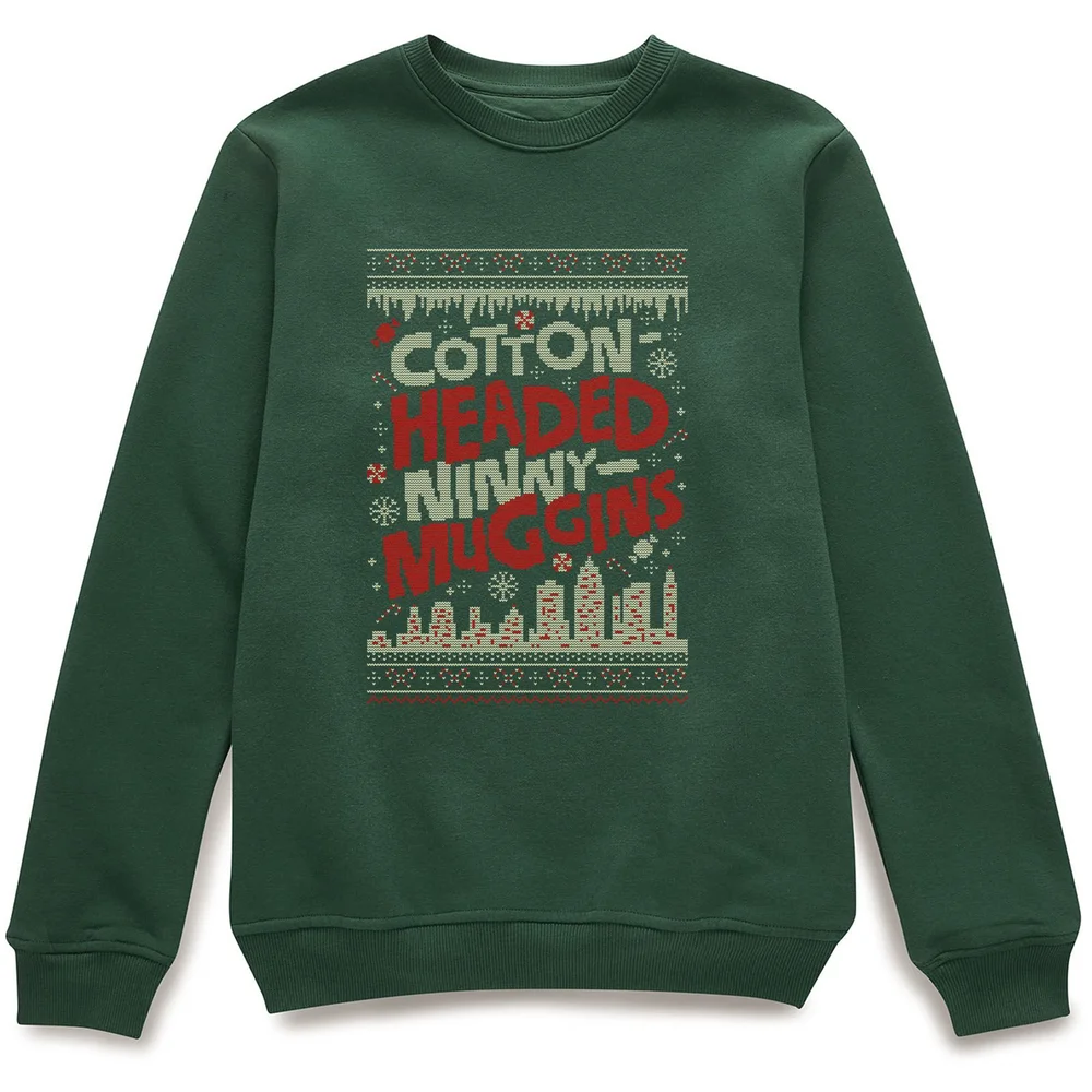 Elf Cotton-Headed-Ninny-Muggins Knit Weihnachtspullover - Dunkelgrün - S Bild 1