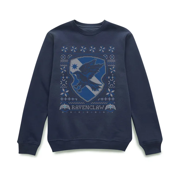 Harry Potter Ravenclaw Crest Weihnachtspullover – Navy