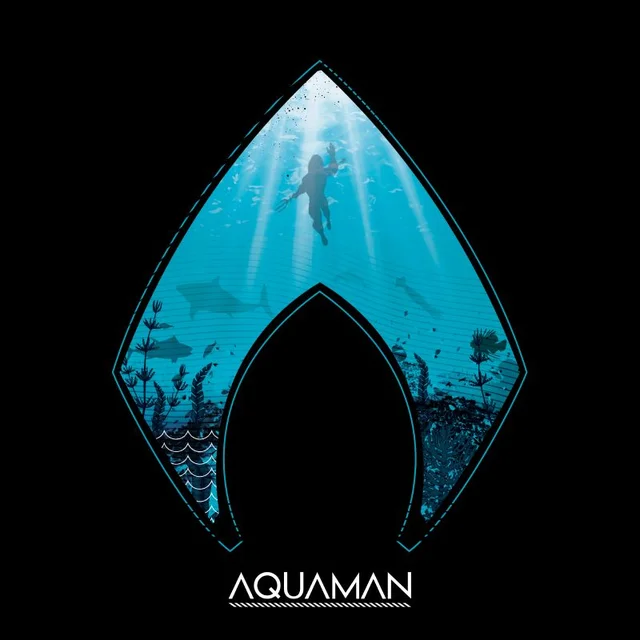 Aquaman Deep Herren T-Shirt - Schwarz