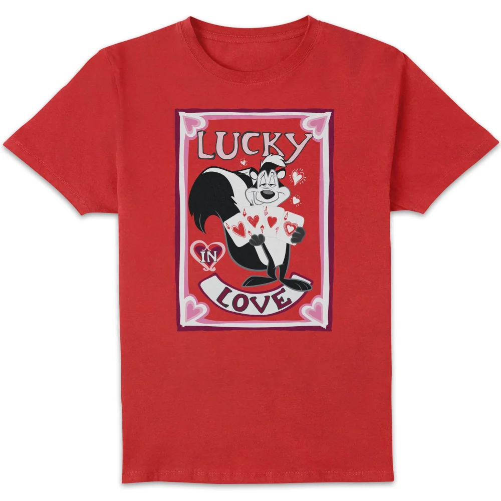 Looney Tunes Lucky In Love Pepe Le Pew Men's T-Shirt - Red - S Bild 1