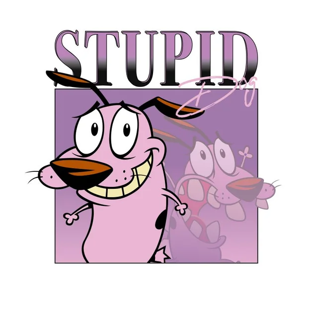 Cartoon Network Spin-Off Courage The Cowardly Dog 90's Photoshoot T-Shirt - Weiß