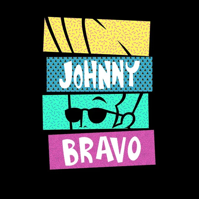 Cartoon Network Spin-Off Johnny Bravo 90's Slices T-Shirt - Schwarz