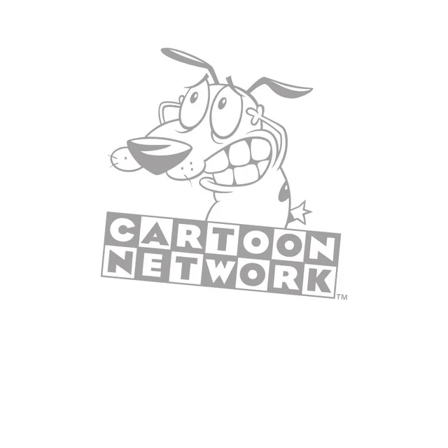 Courage The Cowardly Dog Outline Men's T-Shirt - White