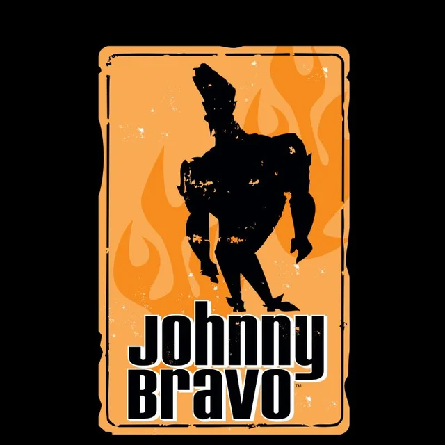 Johnny Bravo Fire Men's T-Shirt - Black