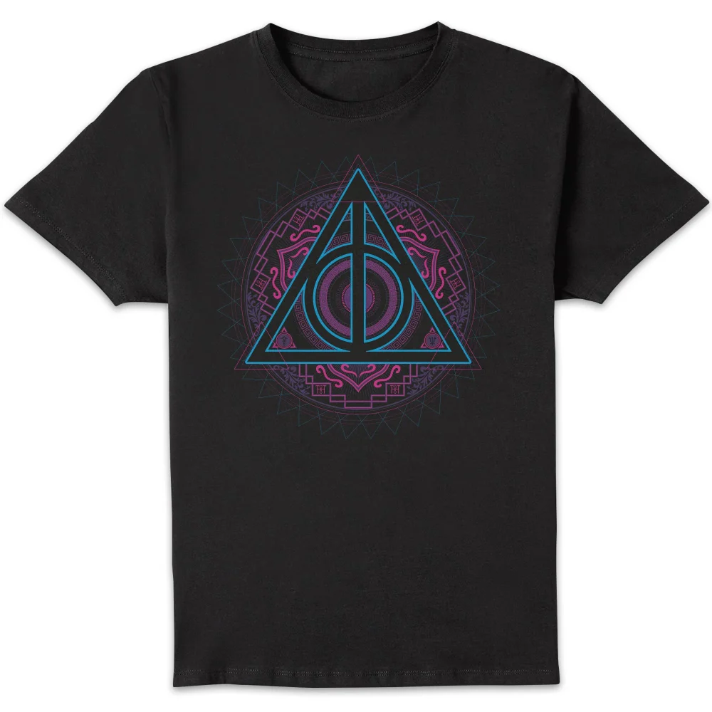 Harry Potter Deathly Hallows Neon Men's T-Shirt - Black - S Bild 1