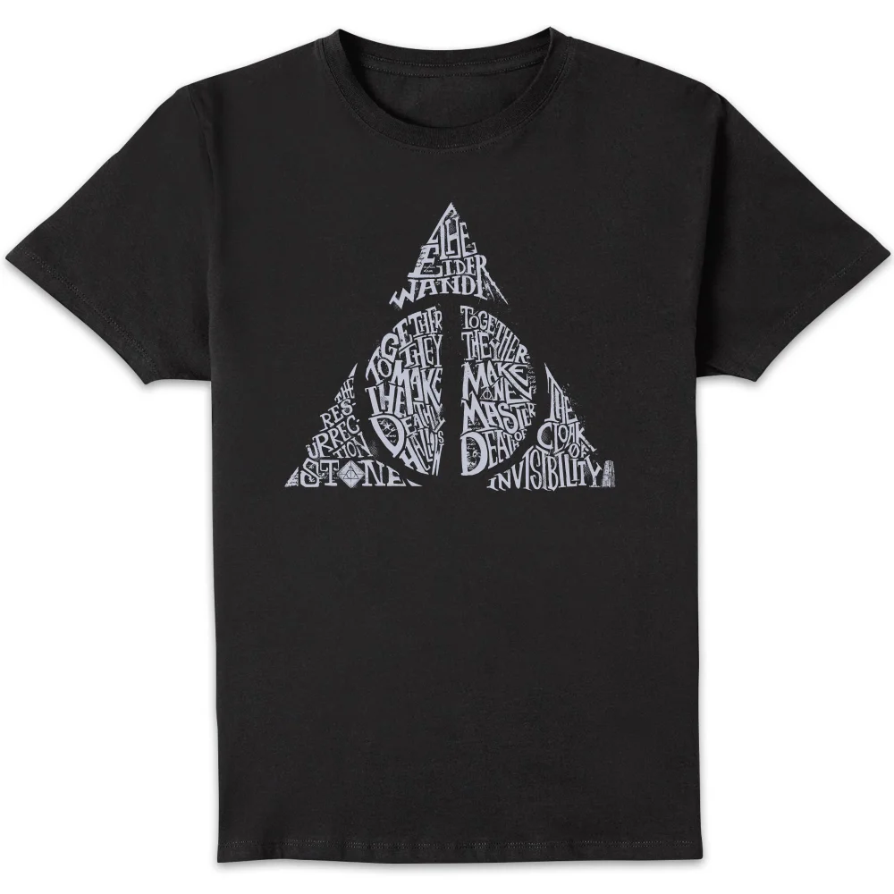 Harry Potter Deathly Hallows Text Men's T-Shirt - Black - S Bild 1