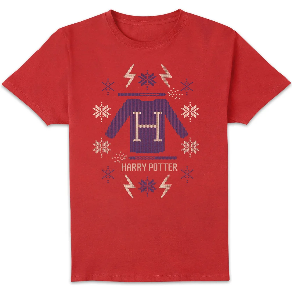 Harry Potter Christmas Sweater Men's T-Shirt - Red - S Bild 1