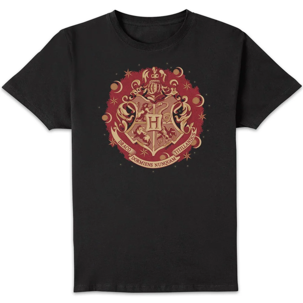 Harry Potter Hogwarts Christmas Crest Men's T-Shirt - Black - S Bild 1