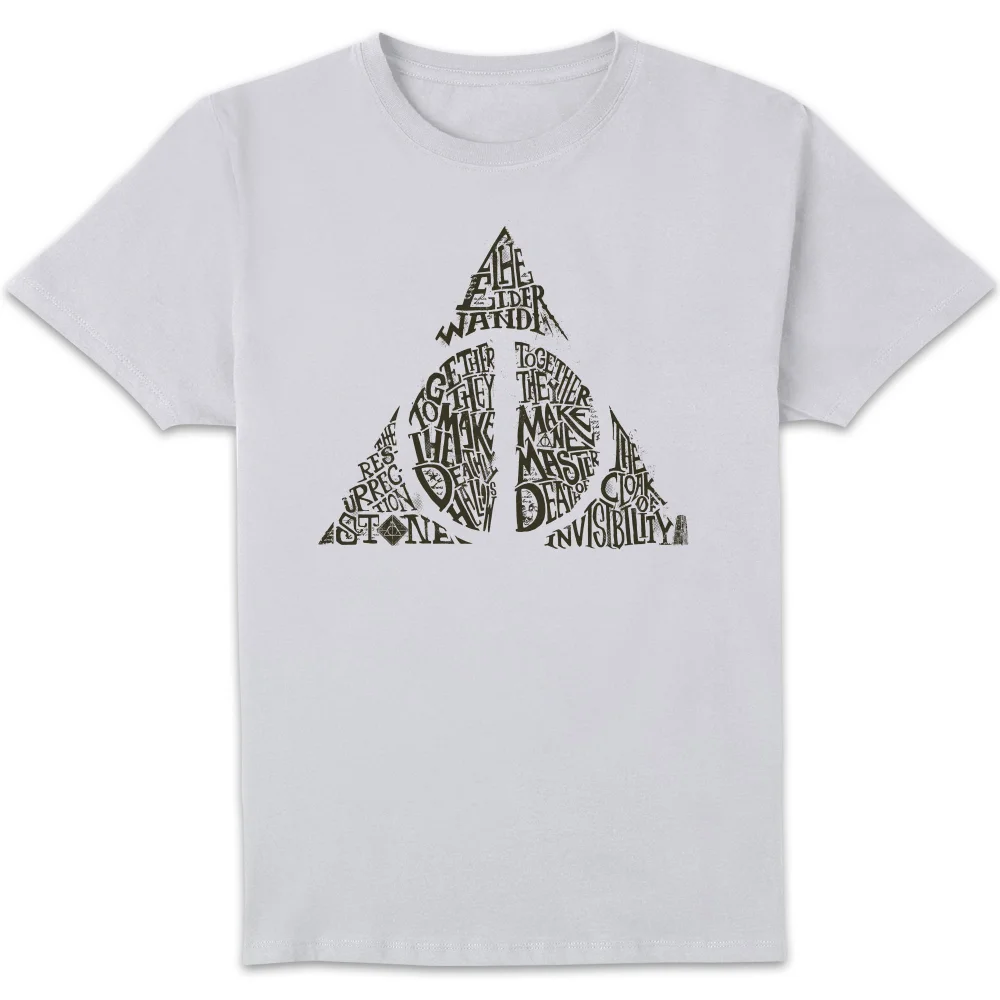 Harry Potter Deathly Hallows Text Men's T-Shirt - White - S Bild 1