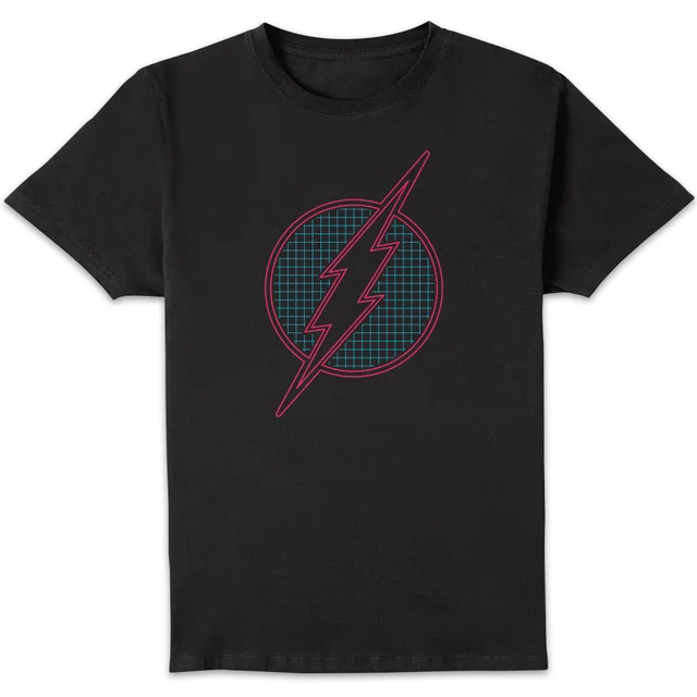 Justice League Flash Retro Grid Logo Men's T-Shirt - Black