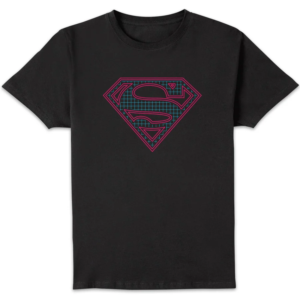 Justice League Superman Retro Grid Logo Men's T-Shirt - Black - S Bild 1