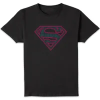 Justice League Superman Retro Grid Logo Men's T-Shirt - Black - undefined undefined