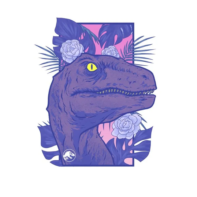 Jurassic Park Primal Floral Raptor Unisex T-Shirt - Weiß