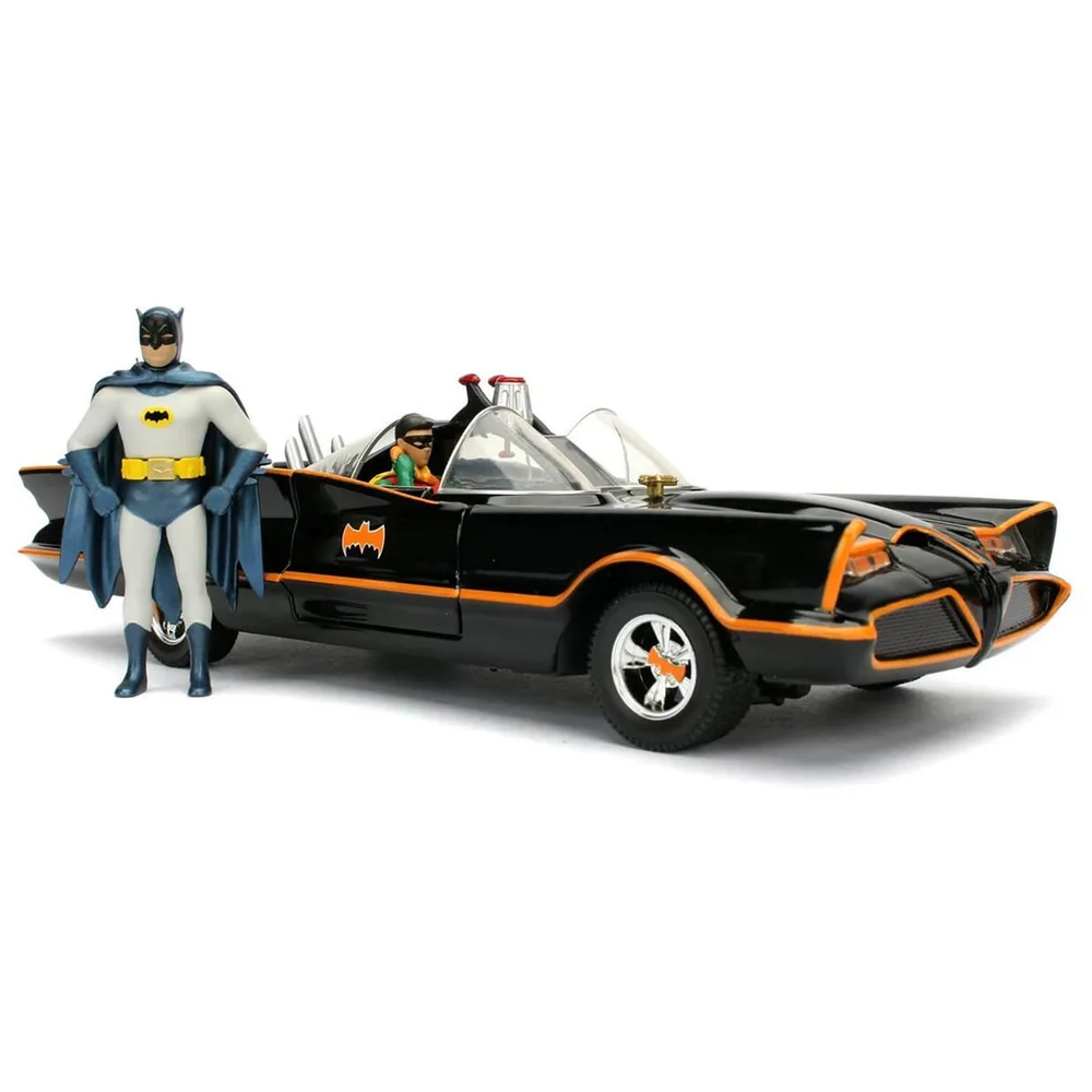 Jada Druckguss im Maßstab 1:24 1966 Batmobile mit Druckgussfiguren Batman und Robin Bild 1